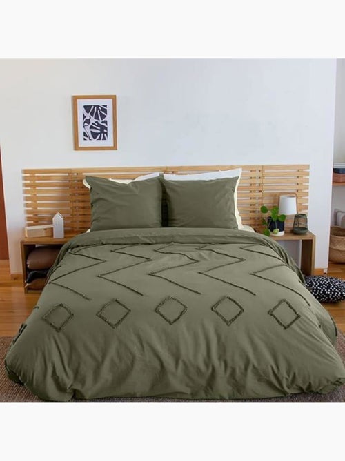 Set di biancheria da letto geometrica in cotone trapuntato - Kiabi