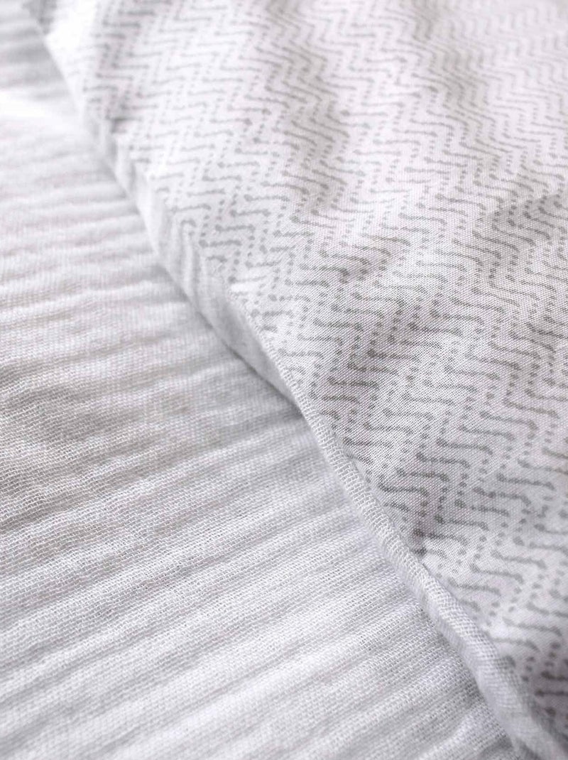 Set di biancheria da letto geometrica reversibile Bianco - Kiabi