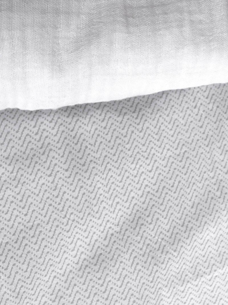Set di biancheria da letto geometrica reversibile Bianco - Kiabi