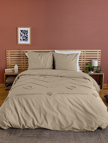 Set di biancheria da letto geometrico in cotone lavato e trapuntato