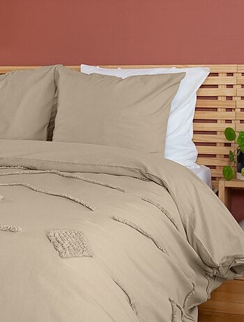 Set di biancheria da letto geometrico in cotone lavato e trapuntato