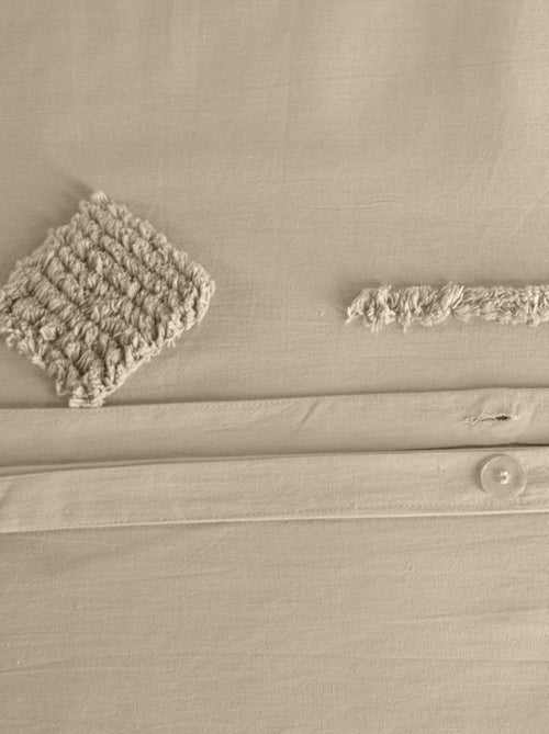 Set di biancheria da letto geometrico in cotone lavato e trapuntato - Kiabi Set di biancheria da letto geometrico in cotone lavato e trapuntato - Kiabi