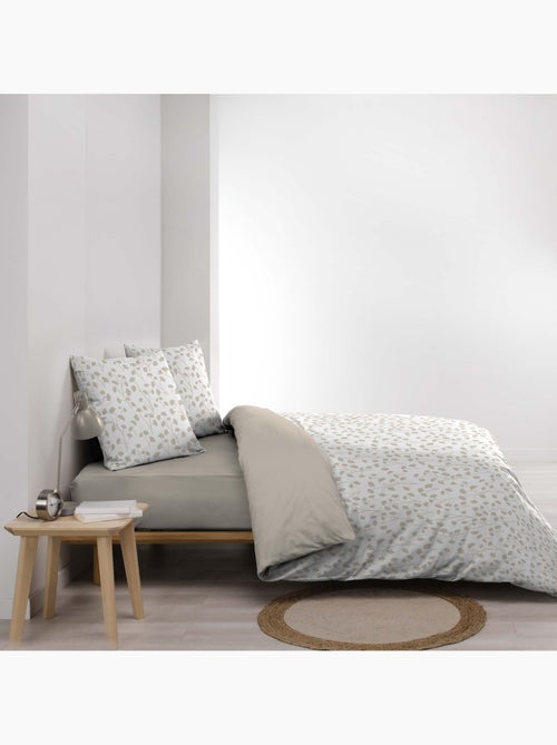Set di biancheria da letto in cotone 3 pezzi con disegno di piccole foglie + federe - Kiabi