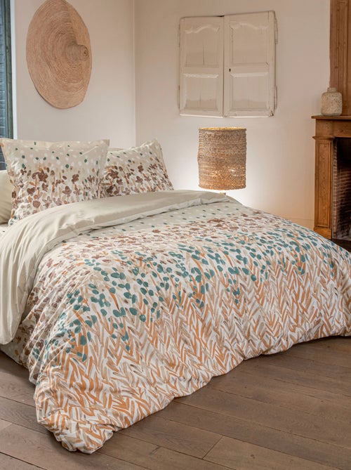 Set di biancheria da letto in cotone con federe a motivi floreali stilizzati - Kiabi