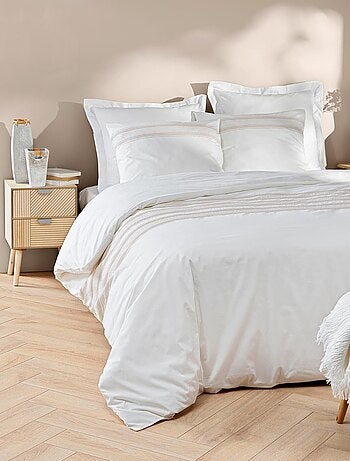 Set di biancheria da letto in cotone con ricamo fine
