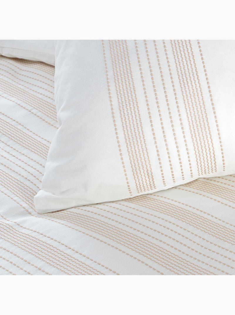 Set di biancheria da letto in cotone con ricamo fine Bianco - Kiabi
