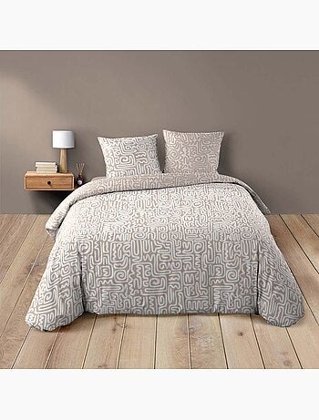 Set di biancheria da letto in cotone geometrico 3 pezzi, copertina e federe