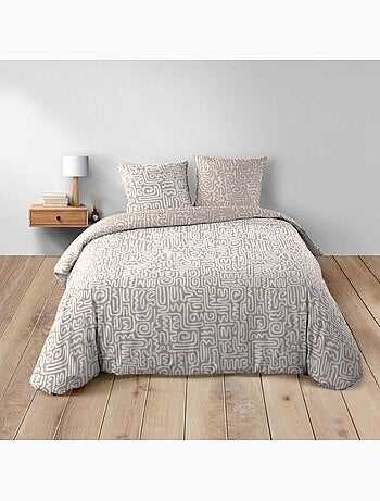 Set di biancheria da letto in cotone geometrico 3 pezzi, copertina e federe