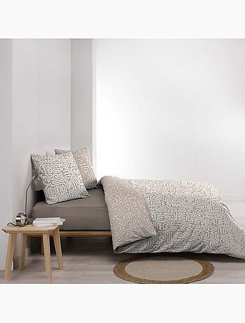 Set di biancheria da letto in cotone geometrico 3 pezzi, copertina e federe