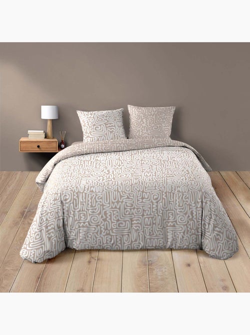 Set di biancheria da letto in cotone geometrico 3 pezzi, copertina e federe - Kiabi