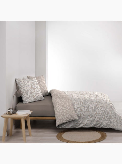 Set di biancheria da letto in cotone geometrico 3 pezzi, copertina e federe - Kiabi