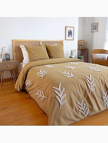 Set di biancheria da letto in cotone lavato a foglie intrecciate