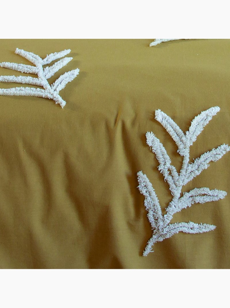 Set di biancheria da letto in cotone lavato a foglie intrecciate Beige - Kiabi