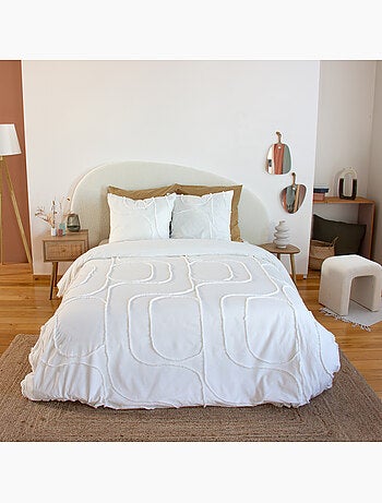Set di biancheria da letto in cotone lavato con motivo geometrico astratto