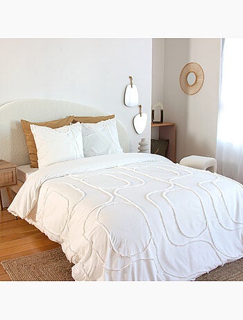 Set di biancheria da letto in cotone lavato con motivo geometrico astratto