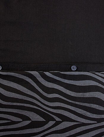 Set di biancheria da letto in cotone zebrato 3 pezzi, copertina e federe