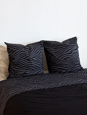 Set di biancheria da letto in cotone zebrato 3 pezzi, copertina e federe