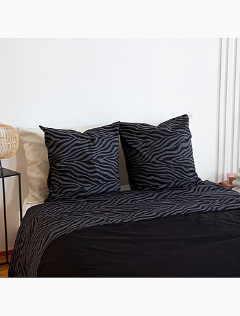 Set di biancheria da letto in cotone zebrato 3 pezzi, copertina e federe