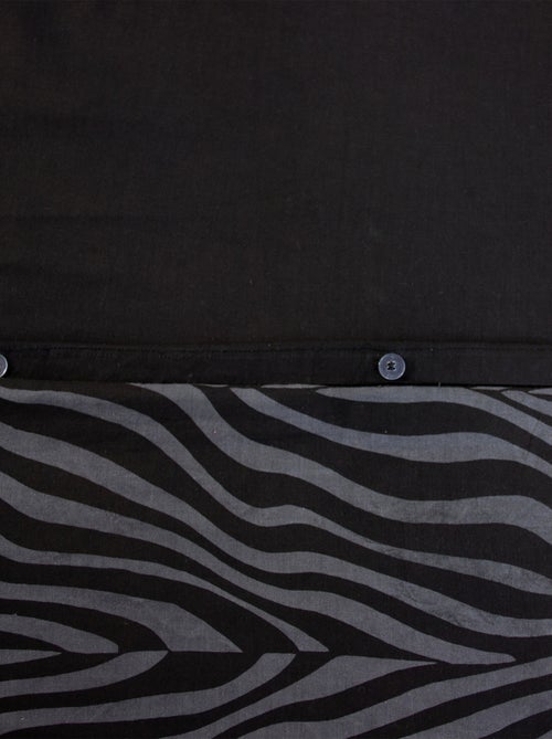 Set di biancheria da letto in cotone zebrato 3 pezzi, copertina e federe - Kiabi