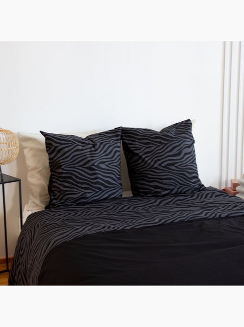 Set di biancheria da letto in cotone zebrato 3 pezzi, copertina e federe - Kiabi Set di biancheria da letto in cotone zebrato 3 pezzi, copertina e federe - Kiabi