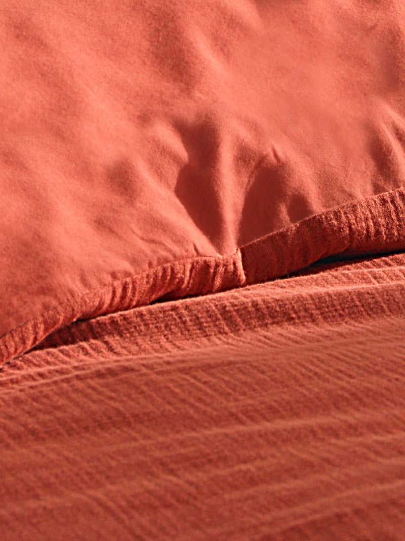 Set di biancheria da letto in garza di cotone Arancione mandarino - Kiabi