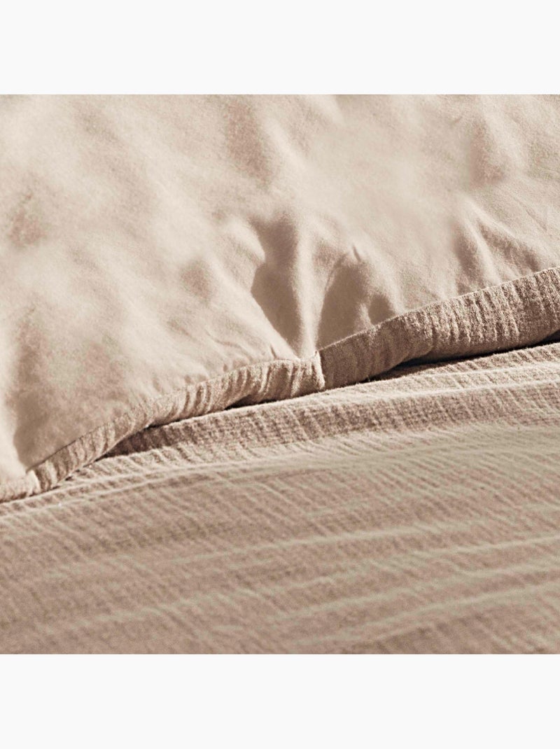 Set di biancheria da letto in garza di cotone Beige sabbia - Kiabi