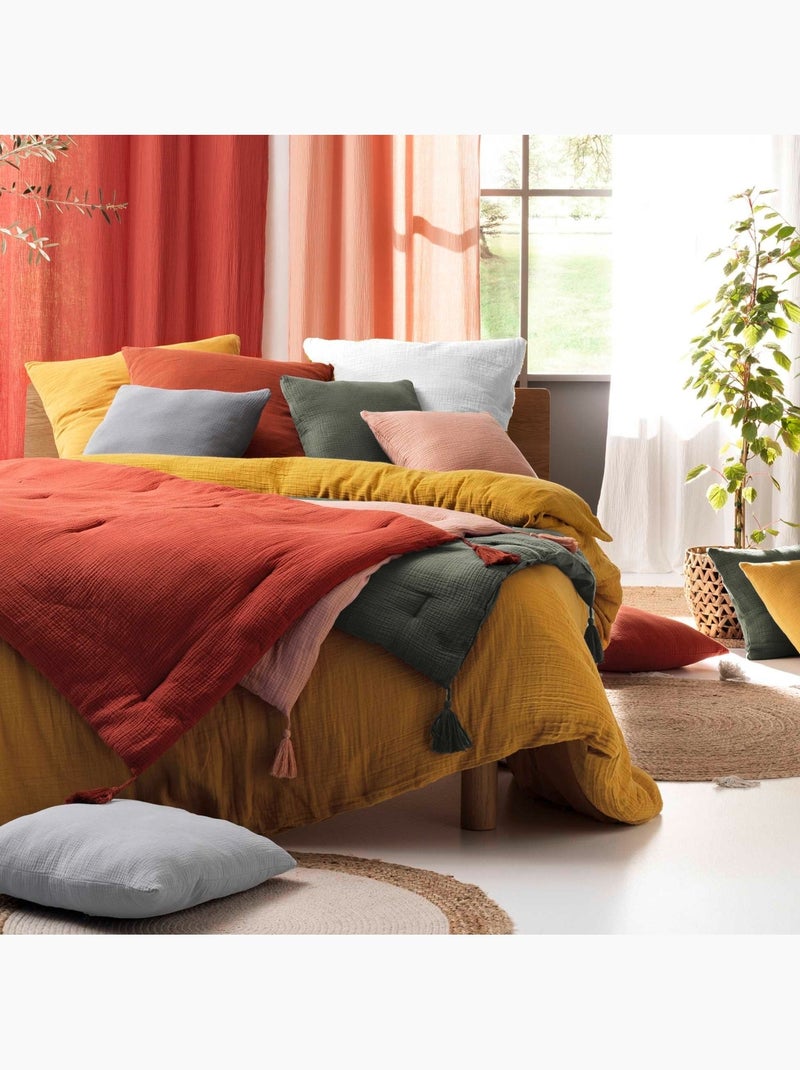 Set di biancheria da letto in garza di cotone Giallo - Kiabi