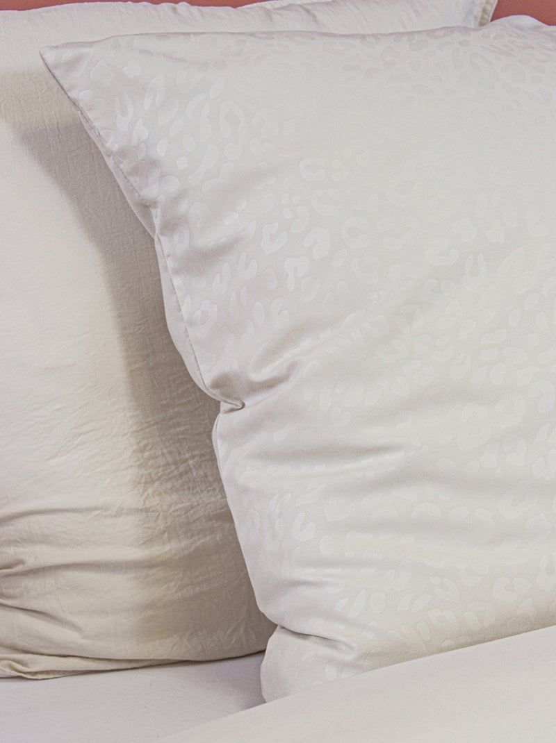 Set di biancheria da letto in microfibra leopardata 3 pezzi, copertina + federe Crema - Kiabi