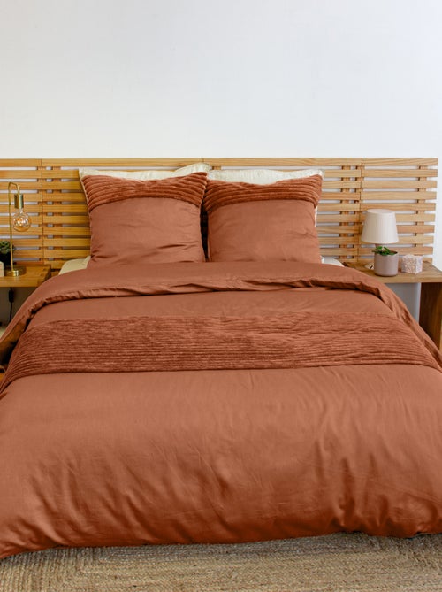 Set di biancheria da letto in velluto a coste 3 pezzi + federe - Kiabi