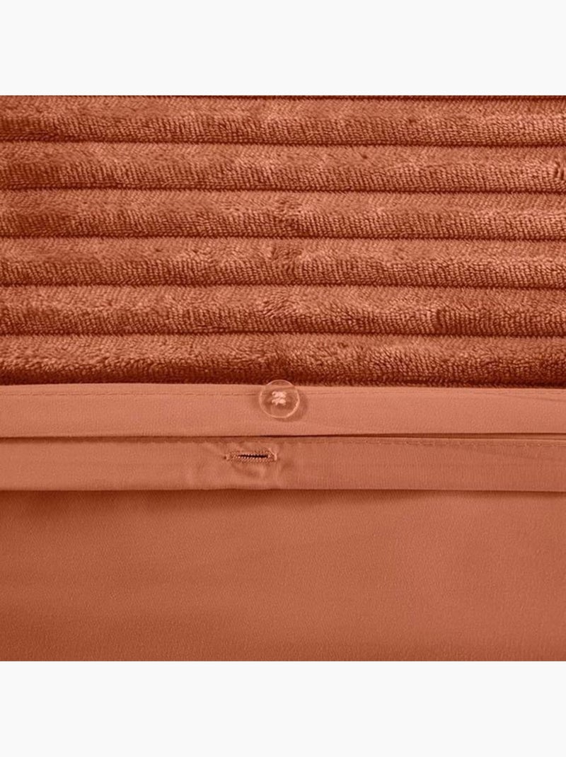 Set di biancheria da letto in velluto a coste 3 pezzi + federe Arancione - Kiabi