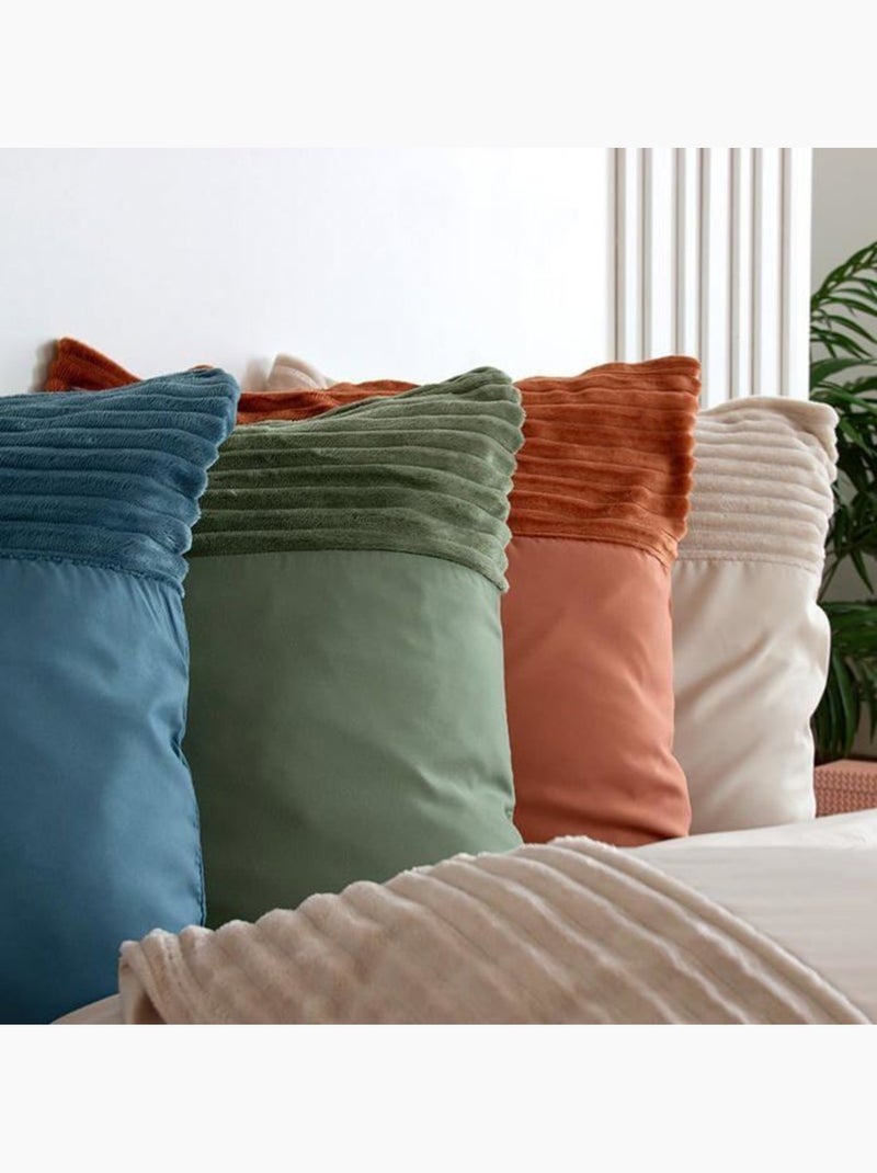 Set di biancheria da letto in velluto a coste 3 pezzi + federe Arancione - Kiabi