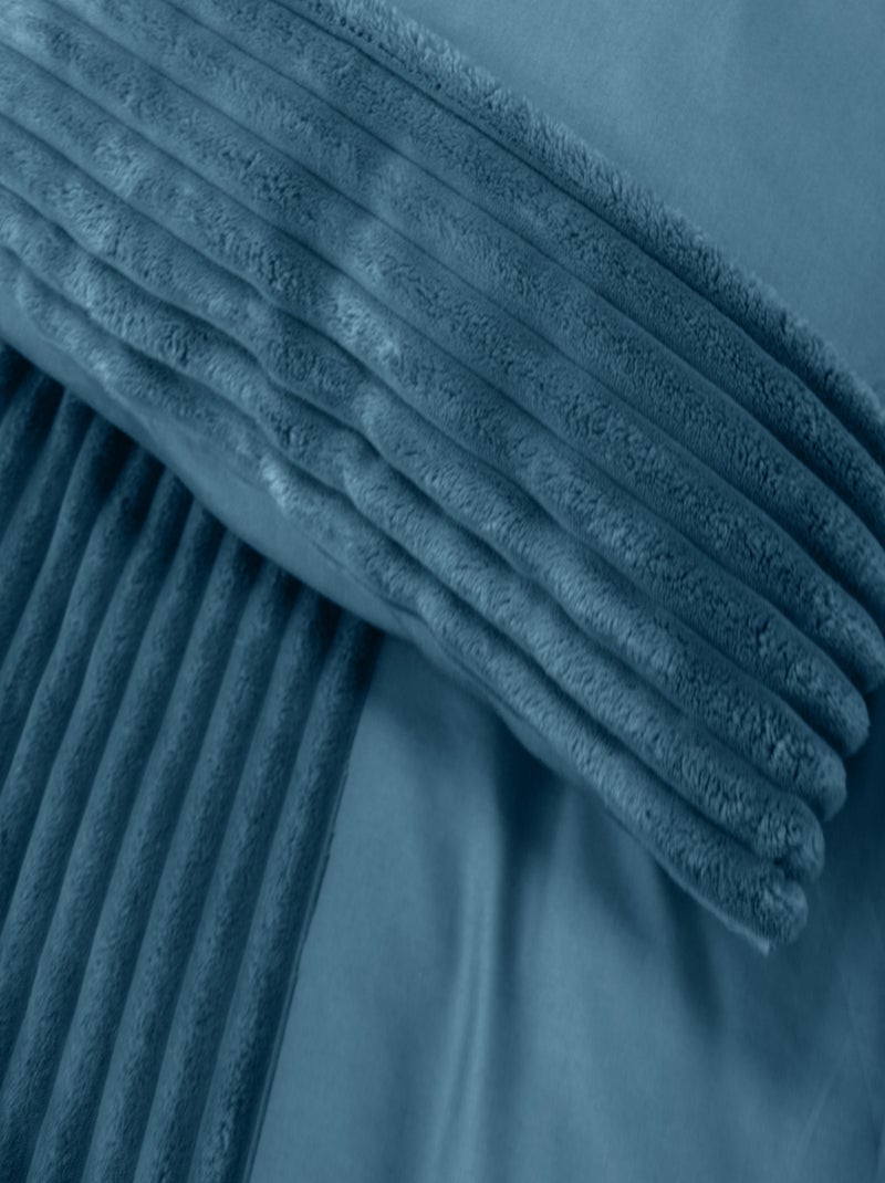 Set di biancheria da letto in velluto a coste 3 pezzi + federe Blu - Kiabi