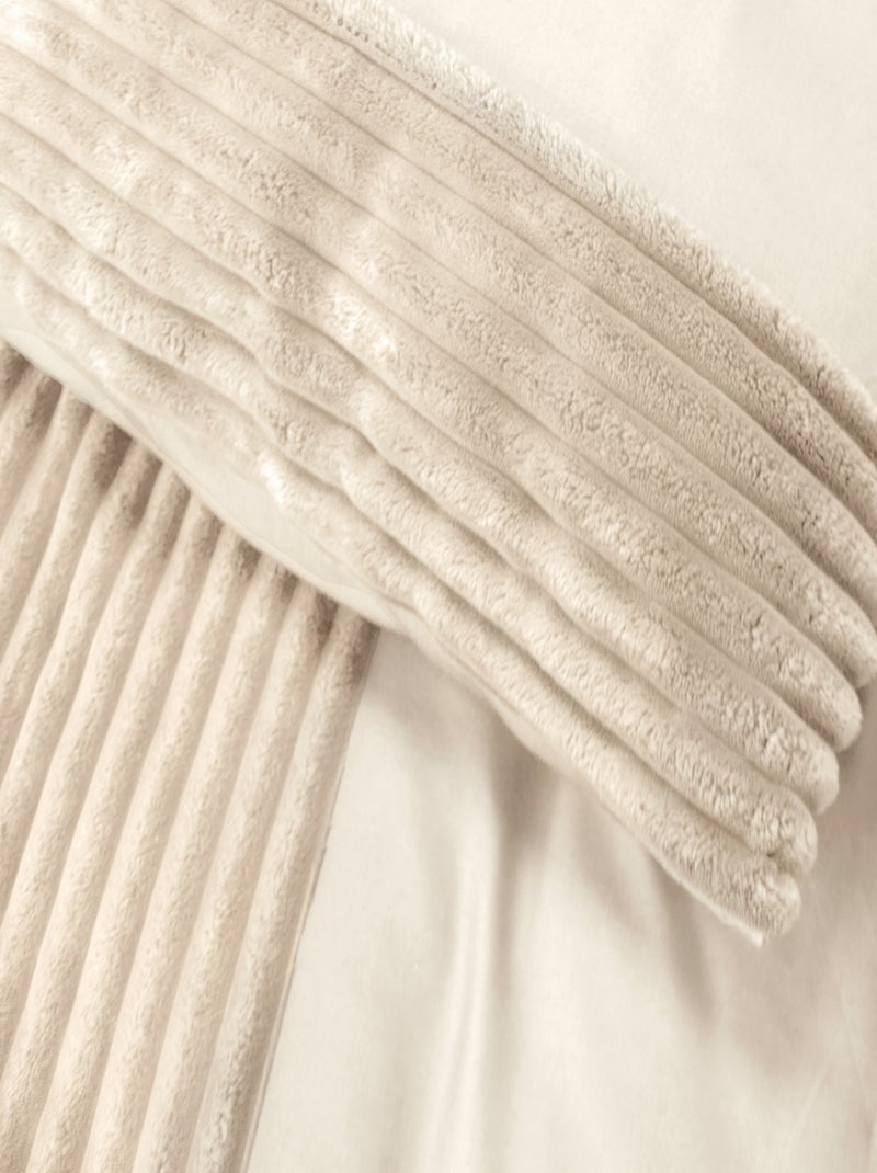 Set di biancheria da letto in velluto a coste 3 pezzi + federe Crema - Kiabi