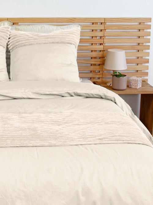 Set di biancheria da letto in velluto a coste 3 pezzi + federe - Kiabi