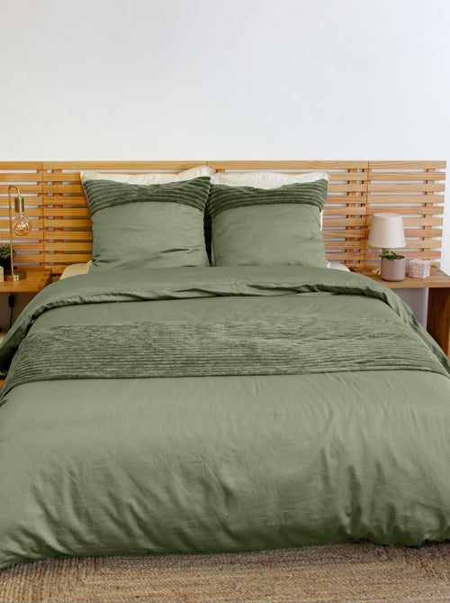 Set di biancheria da letto in velluto a coste 3 pezzi + federe - Kiabi