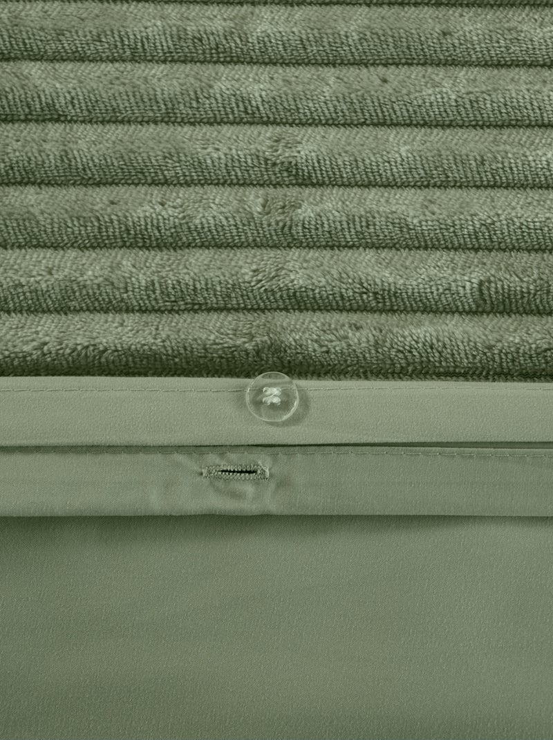 Set di biancheria da letto in velluto a coste 3 pezzi + federe Verde - Kiabi
