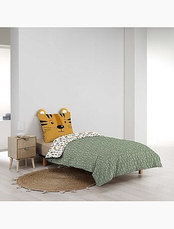 Set di biancheria da letto per bambini in cotone reversibile con alfabeto e motivi di animali