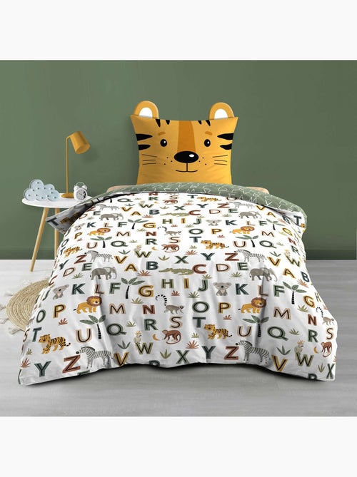Set di biancheria da letto per bambini in cotone reversibile con alfabeto e motivi di animali - Kiabi Set di biancheria da letto per bambini in cotone reversibile con alfabeto e motivi di animali - Kiabi