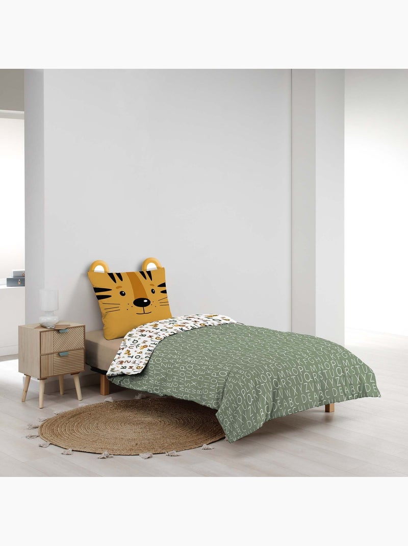 Set di biancheria da letto per bambini in cotone reversibile con alfabeto e motivi di animali Giallo - Kiabi