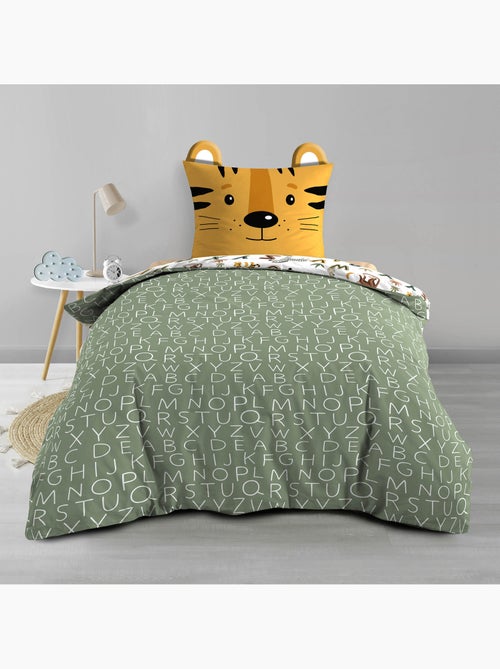Set di biancheria da letto per bambini in cotone reversibile con alfabeto e motivi di animali - Kiabi Set di biancheria da letto per bambini in cotone reversibile con alfabeto e motivi di animali - Kiabi