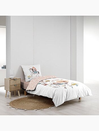 Set di biancheria da letto per bambini in cotone reversibile con motivi di principesse e unicorni