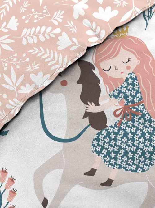 Set di biancheria da letto per bambini in cotone reversibile con motivi di principesse e unicorni - Kiabi