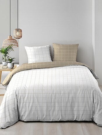 Set di biancheria da letto reversibile in cotone a quadri