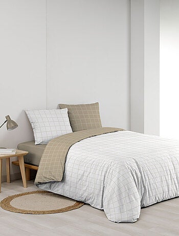 Set di biancheria da letto reversibile in cotone a quadri