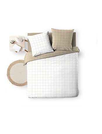 Set di biancheria da letto reversibile in cotone a quadri