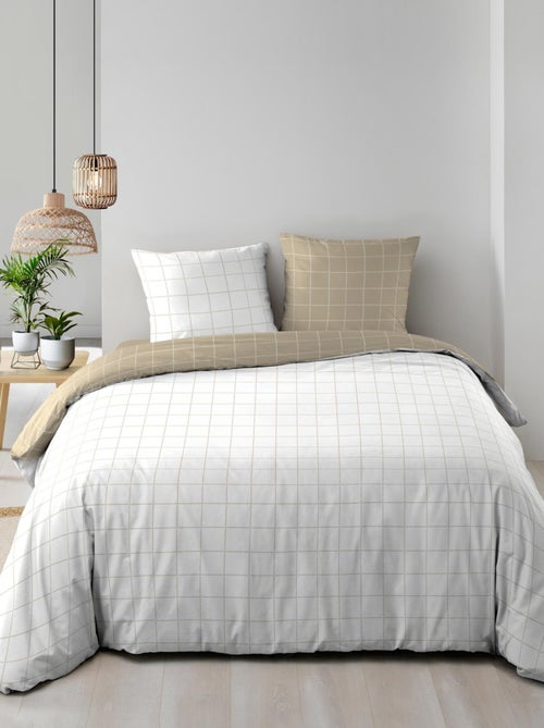 Set di biancheria da letto reversibile in cotone a quadri - Kiabi Set di biancheria da letto reversibile in cotone a quadri - Kiabi