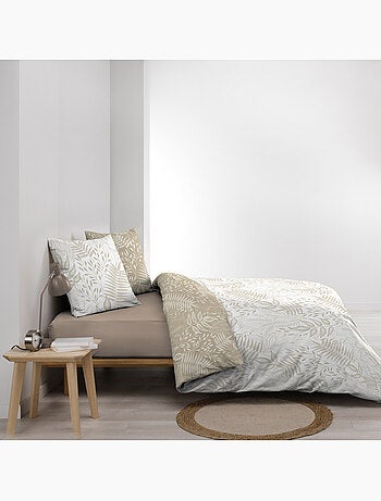 Set di biancheria da letto reversibile in cotone con motivo a fogliame