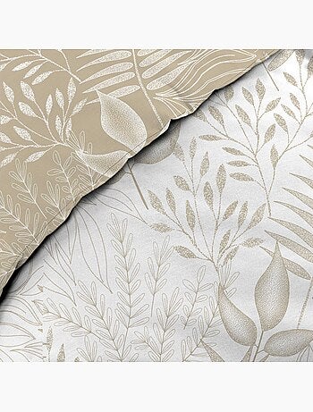 Set di biancheria da letto reversibile in cotone con motivo a fogliame