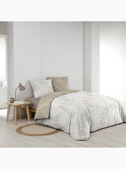 Set di biancheria da letto reversibile in cotone con motivo a fogliame - Kiabi