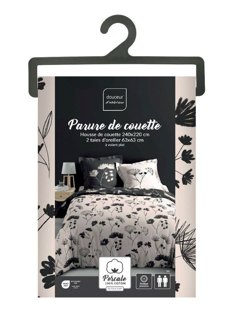 Set di biancheria da letto reversibile Iris 3 pezzi Bianco - Kiabi